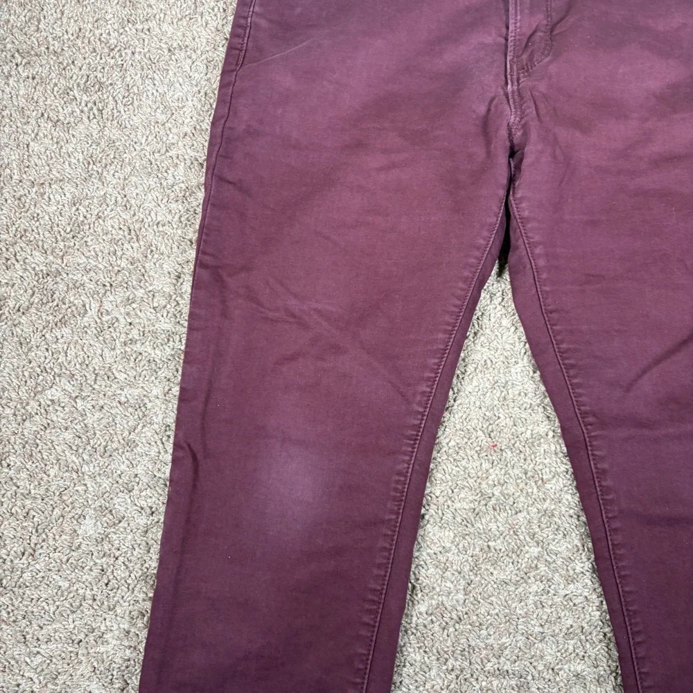 Banana‎ Republic Travel Jean Mens 34x32 Slim Fit Burgundy Maroon Cotton Stretch